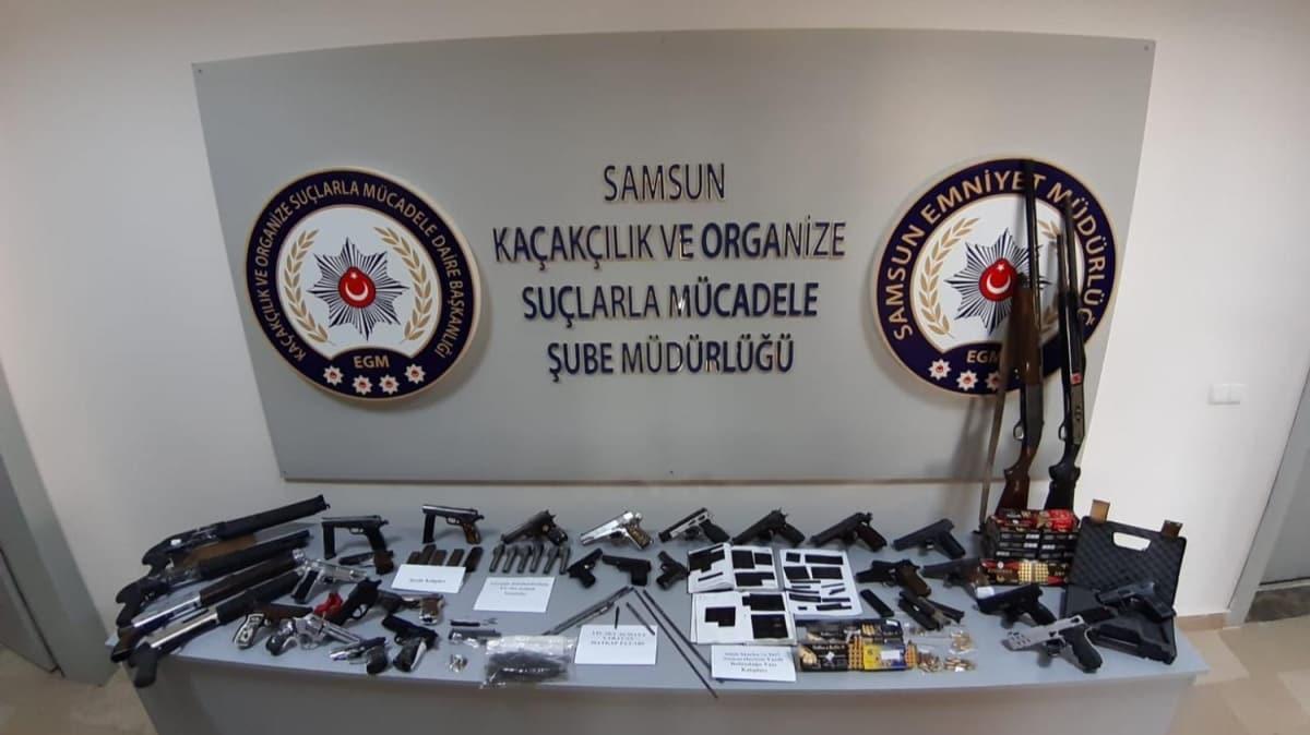 Samsun'da silah kaakl operasyonu: 24 gzalt