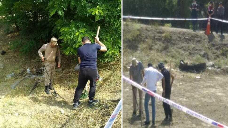 Kaza yerine kimse yaklaştırılmadı: Dedektörle altın arıyorlar