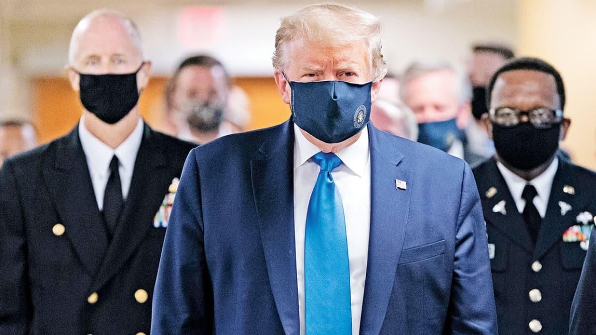 Trump sonunda maskeyle bart