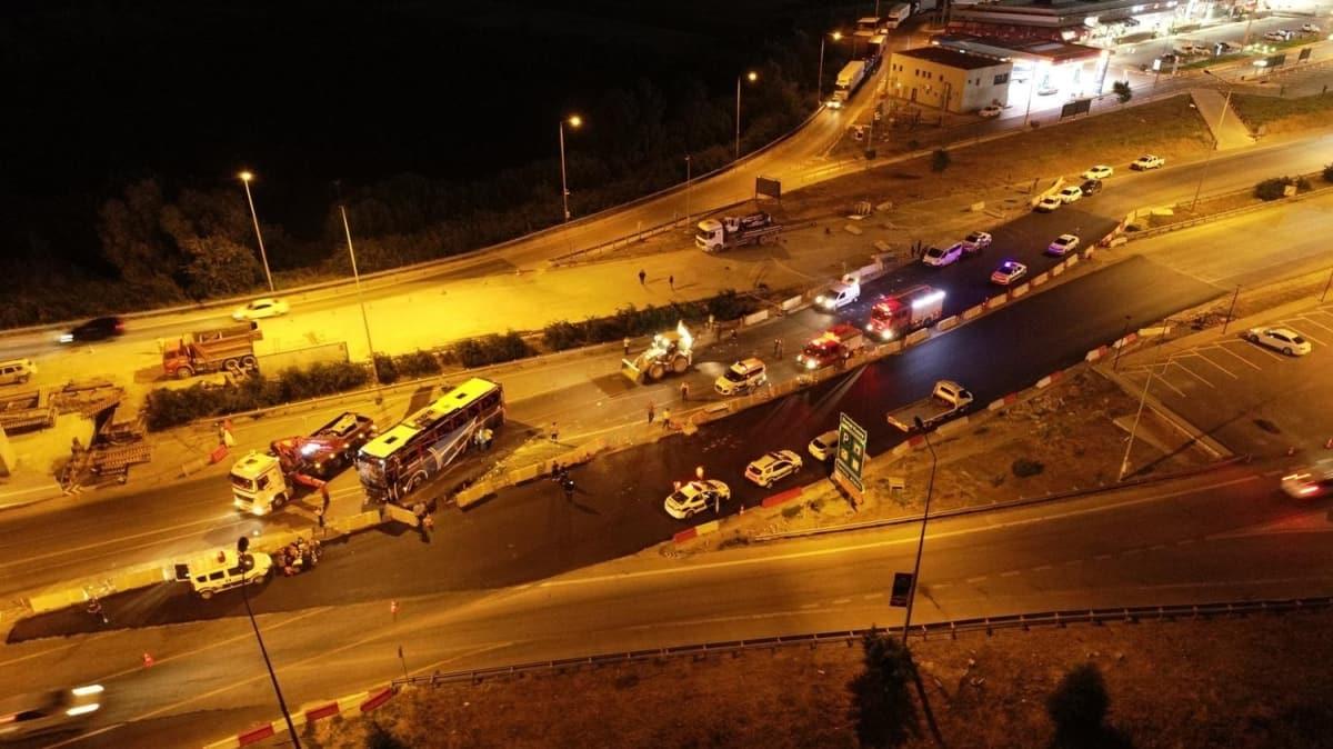 Bursa'da yolcu otobs devrildi: 1 l, 16 yaral
