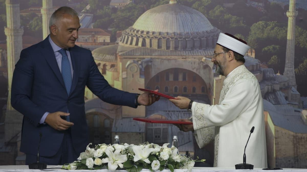 Kltr ve Turizm Bakanl ile Diyanet leri Bakanl Ayasofya Camii protokol imzalad