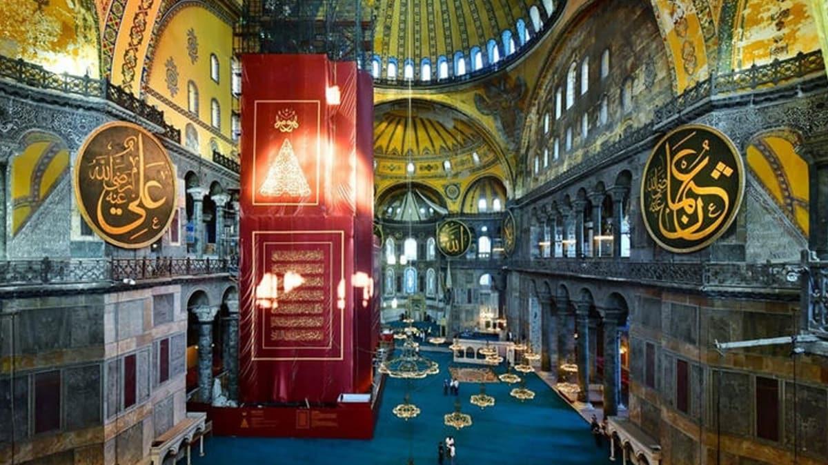 stanbul Valisi Yerlikaya'dan fotorafl Ayasofya-i Kebir Camii paylam