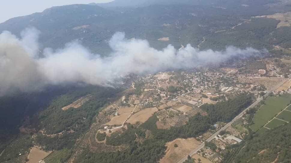 İzmir'in Menderes ilçesinde orman yangını çıktı