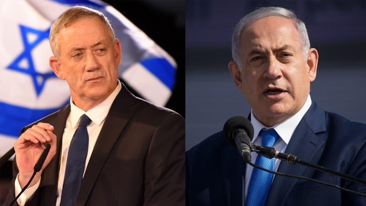 srail'de koalisyon krizi! Netanyahu ile Gantz arasnda tartma kt