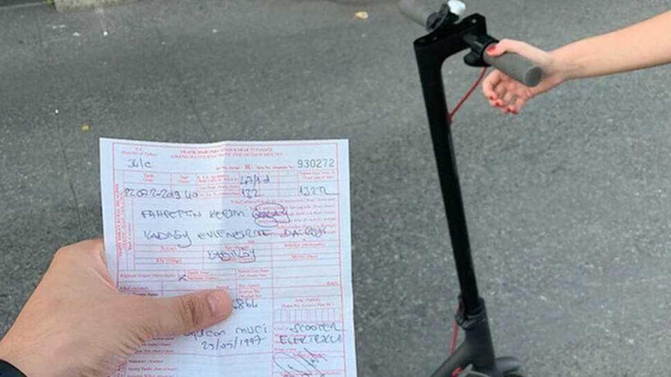 Polis yola inen elektrikli scooter Martı'ya ceza kesmeye başladı