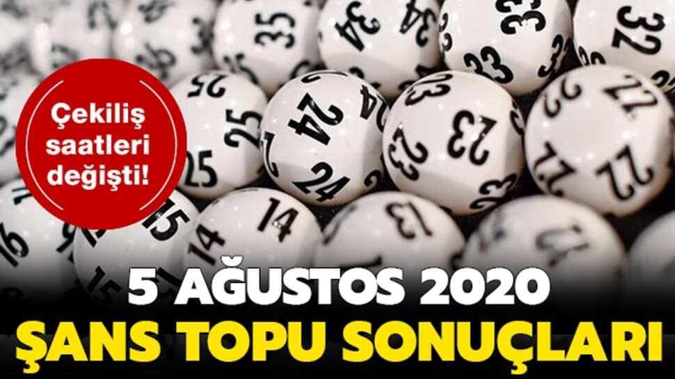 Şans Topu sonuçları 5 Ağustos 2020
