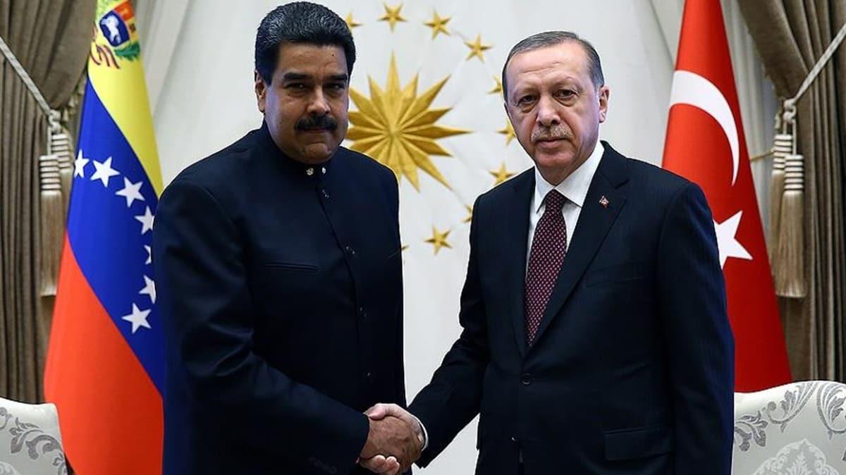 Bakan Erdoan Venezuela Devlet Bakan Maduro ile grt