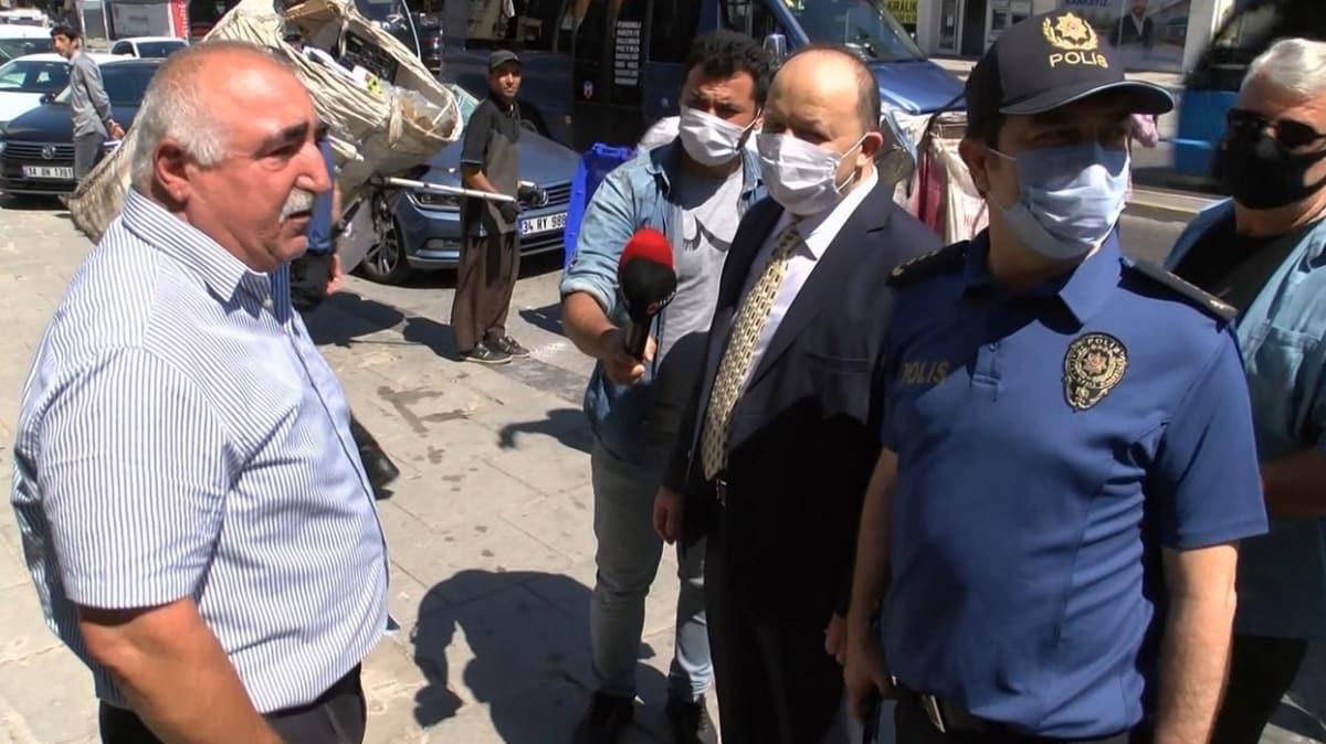 Maltepe'de maskesiz gezen vatandaş kaymakama yakalandı