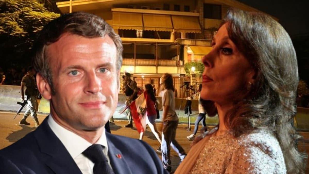 Macron'a souk du... Lbnanl sanat Feyruz'un evi nnde protesto edildi!