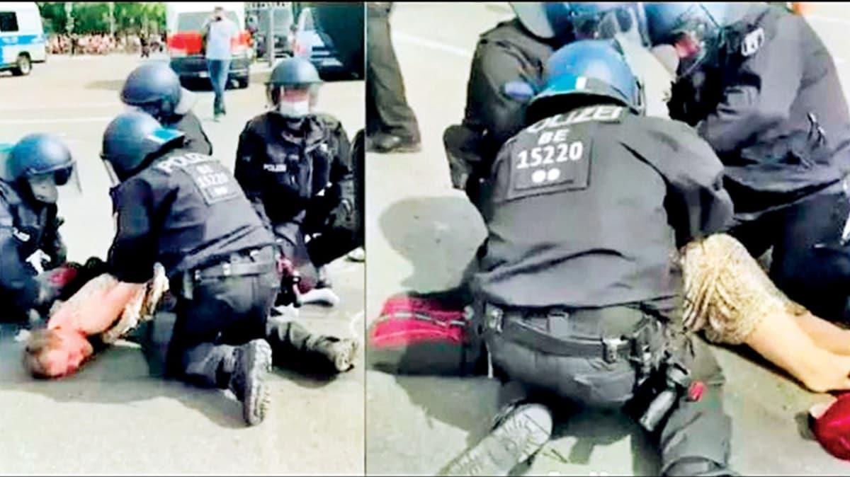 Almanya'da polis iddeti daha da trmanyor! Hamile kadn copla dvdler