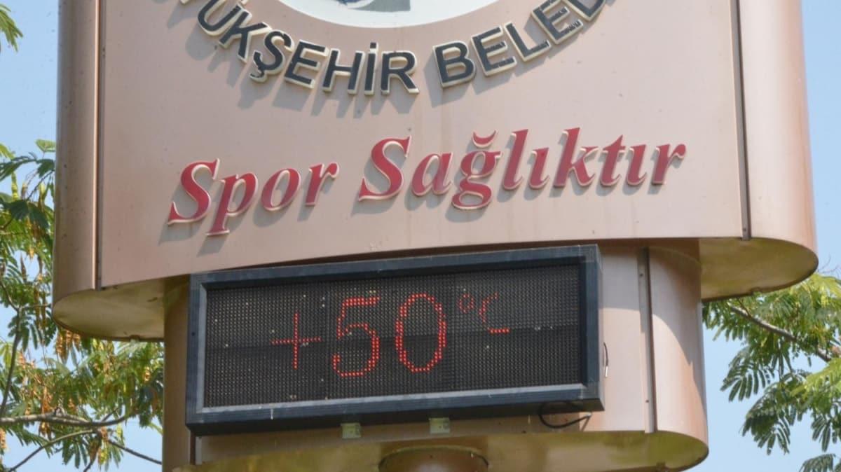 Adana'da 26 yllk rekor krld: Termometreler 50 dereceyi gsterdi