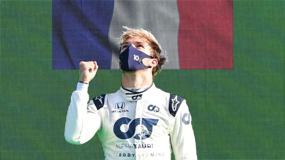 Formula 1 talya GP'de kazanan Pierre Gasly