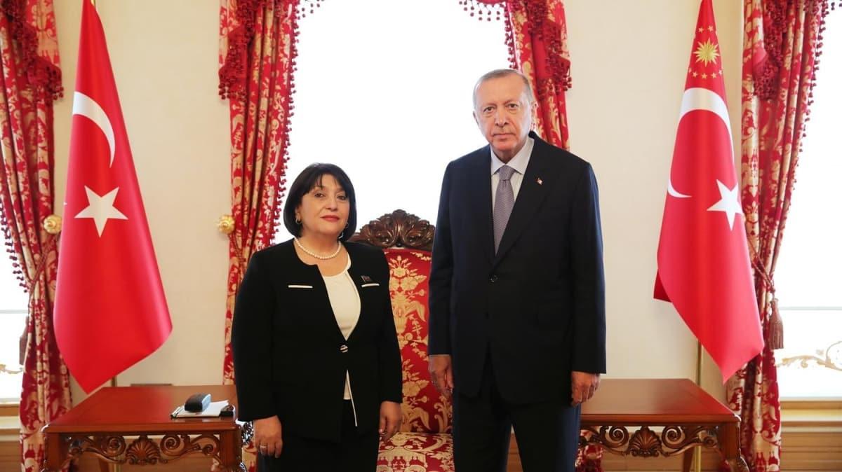 Bakan Erdoan, Azerbaycan Milli Meclis Bakan Gafarova'y kabul etti