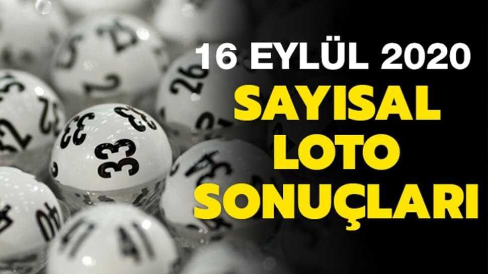 Çılgın Sayısal Loto sonuçları 16 Eylül 2020