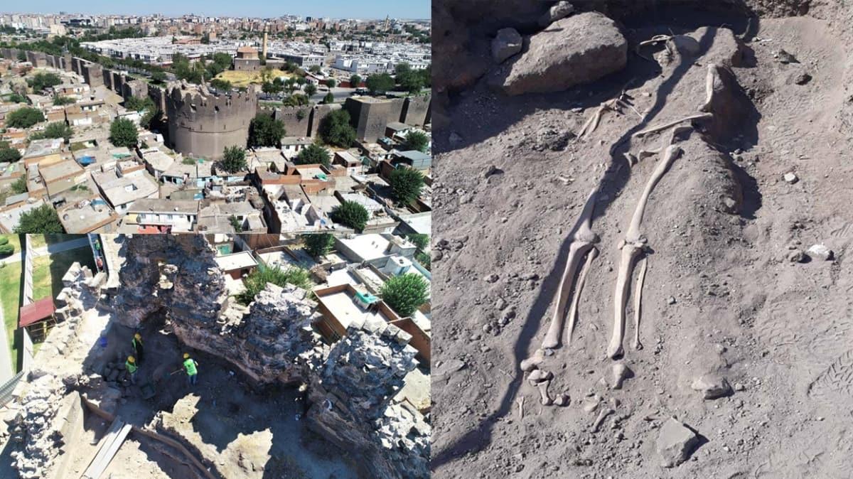 Diyarbakr surlarnda Orta a'a ait olduu tahmin edilen insan iskeletleri bulundu