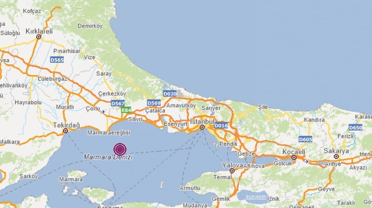 Son dakika deprem haberleri... stanbul'da iddetli hissedildi: Marmara Denizi'nde 4,2 byklnde deprem