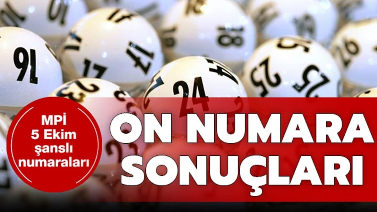 On Numara ekili sonular 5 Ekim 2020