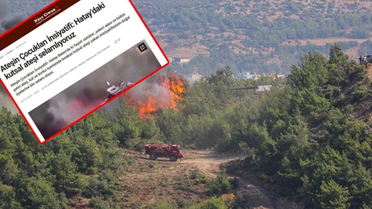 Terr rgt YPG/PKK'dan kirli propaganda... Hatay'daki orman yangnn kullanyorlar