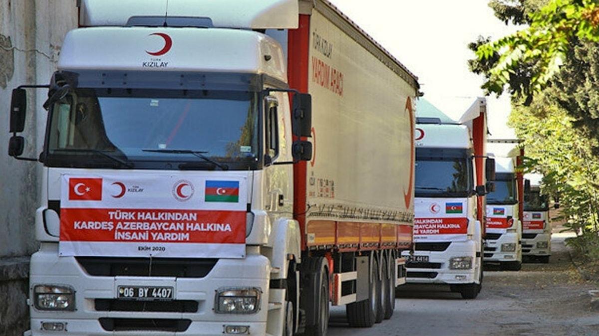 Trk Kzlay'ndan Azerbaycan'a yardm: kinci kez 4 trlk yardm konvoyu yola kyor