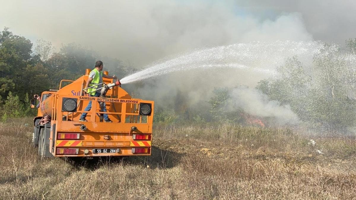 Samsun'da kan orman yangnna mdahale ediliyor