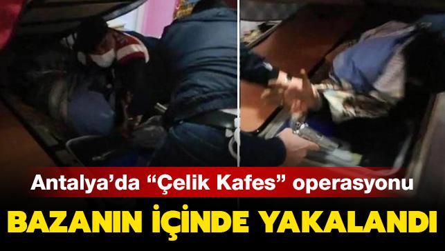 Antalya'da 'elik Kafes' operasyonu: Bazann iinde yakaland