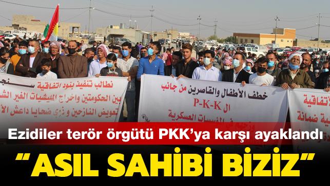Sincar' hemen terk et! Ezidilerden PKK'ya byk protesto