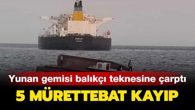 Adana'nn Karata ilesi aklarnda Yunan gemisi balk teknesine arpt: 5 mrettebattan 4' hayatn kaybetti