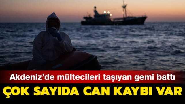Libya açıklarında mültecileri taşıyan gemi battı... Çok sayıda ölü var