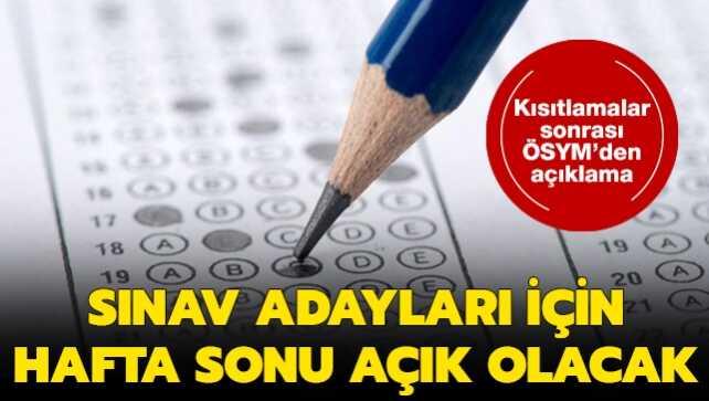 ÖSYM'den son dakika açıklaması: Sınav adayları için hafta sonu nüfus müdürlükleri açık olacak