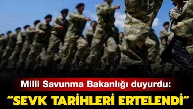 MSB: Kasım sevkleri aralık ayına ertelendi