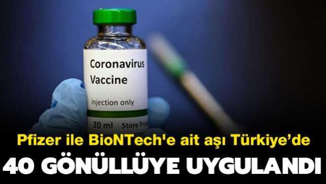 Pfizer ile BioNTech'e ait koronavirüs aşısı 40 gönüllüye uygulandı