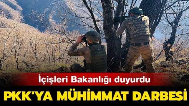 Hakkari'de terör örgütü PKK'ya mühimmat darbesi