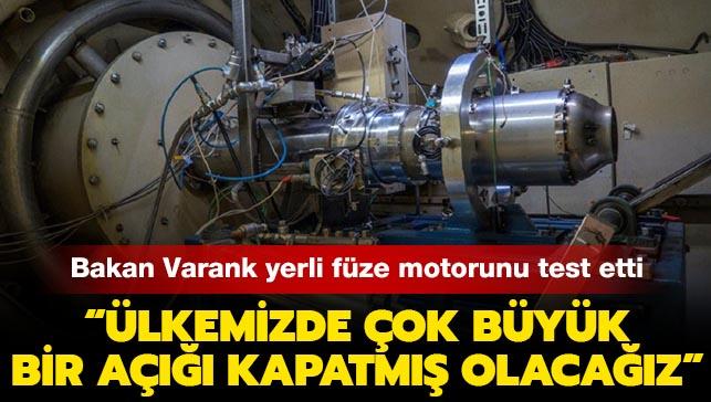 Sanayi ve Teknoloji Bakan Varank yerli fze motorunu test etti