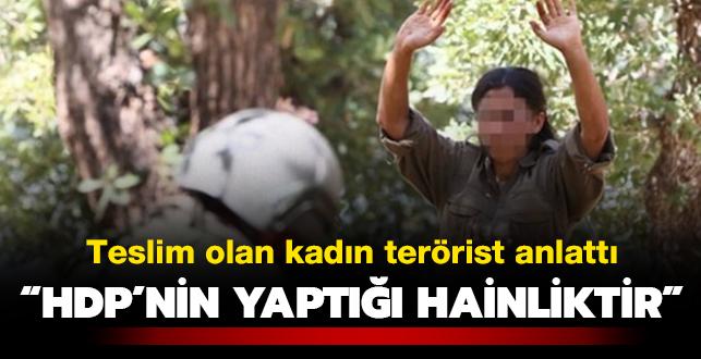 Teslim olan kadn terrist anlatt: HDP'nin yapt hainliktir