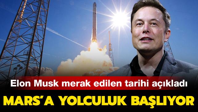 SpaceX'in kurucusu Elon Musk Mars'a yolculuk iin tarih verdi