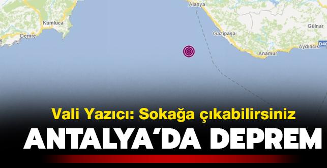 Son dakika deprem haberleri... Antalya'da 5.2 büyüklüğünde deprem meydana geldi! Validen ilk açıklama