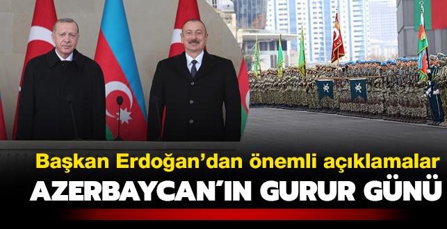Azerbaycan'da Karaba Zaferi kutlamalar... Bakan Erdoan'dan nemli aklamalar