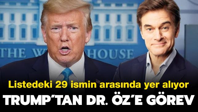 Listedeki 29 ismin arasnda yer alyor: Trump'tan Dr. Mehmet z'e grev