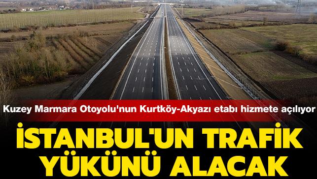 stanbul'un trafik ykn alacak: Kuzey Marmara Otoyolu'nun Kurtky-Akyaz etab hizmete alyor