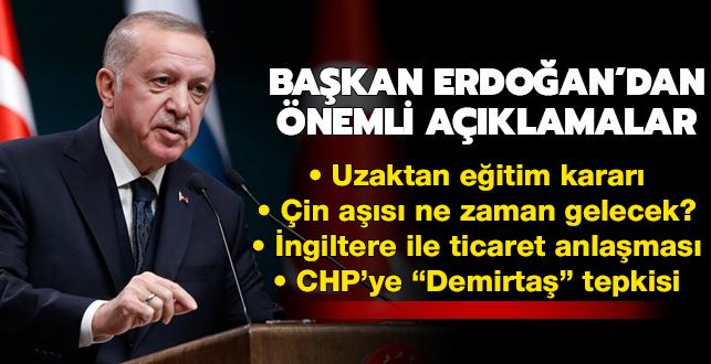 Başkan Erdoğan Kabine Toplantısı sonrası açıkladı... Uzaktan eğitim  uzatıldı