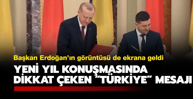 Ukrayna Devlet Bakan Zelenskiy'nin ylba konumasnda dikkat eken "Trkiye" mesaj! Bakan Erdoan'n grnts de ekrana geldi