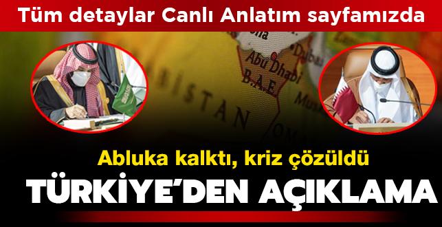Canl Anlatm - El Ula Deklarasyonu imzaland: 3,5 yllk ambargo sona erdi: Trkiye'den ilk aklama