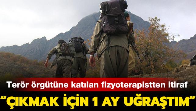 PKK'l fizyoterapistten itiraf: "kmak iin 1 ay uratm"