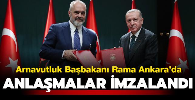 Arnavutluk Babakan Rama Ankara'da... ki lke arasnda anlamalar imzaland