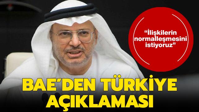BAE'den Trkiye aklamas: likilerin normallemesini istiyoruz