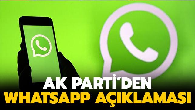 Son dakika haberi... AK Parti'den ok net WhatsApp aklamas: Kimse Trkiye Cumhuriyeti vatandann verilerini rzas olmadan paylaamaz