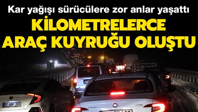 Zonguldak' kar vurdu: Kilometrelerce ara kuyruu olutu