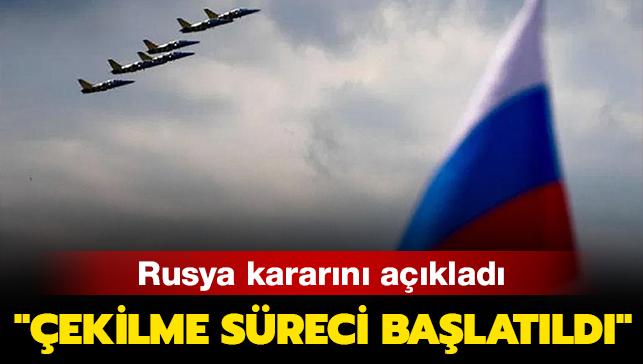 Rusya'dan 'Ak Semalar Anlamas' aklamas: "ekilme sreci balatld"