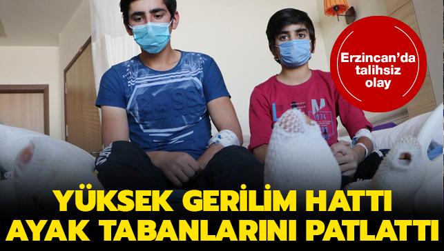 Erzincan'da talihsiz olay: Yksek gerilim hatt ayak tabanlarn patlatt!