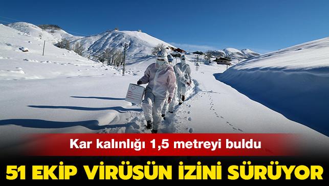 Kar kalnlnn 1,5 metreyi bulduu  Tunceli'de zorlu mesai: 51 ekip virsn izini sryor
